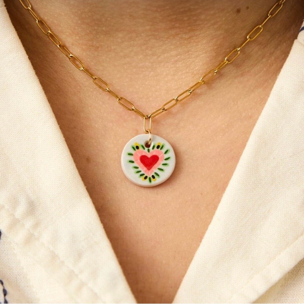 NNT Kacey Musgraves Folky Heart Charm Necklace by EmiliaCeramicas